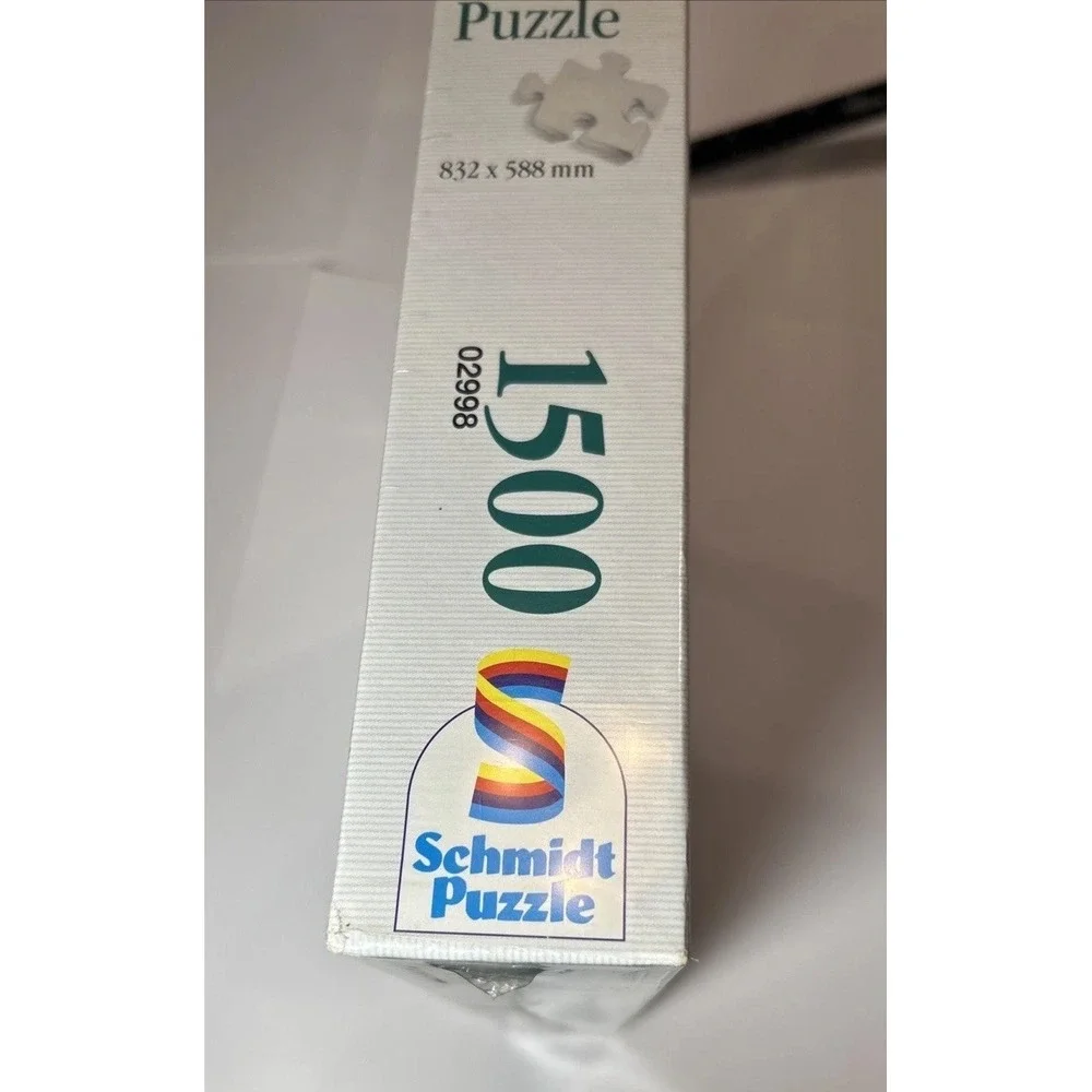 Vintage 80's Schmidt Puzzle Home Town Morning 1500 Pieces New In Box